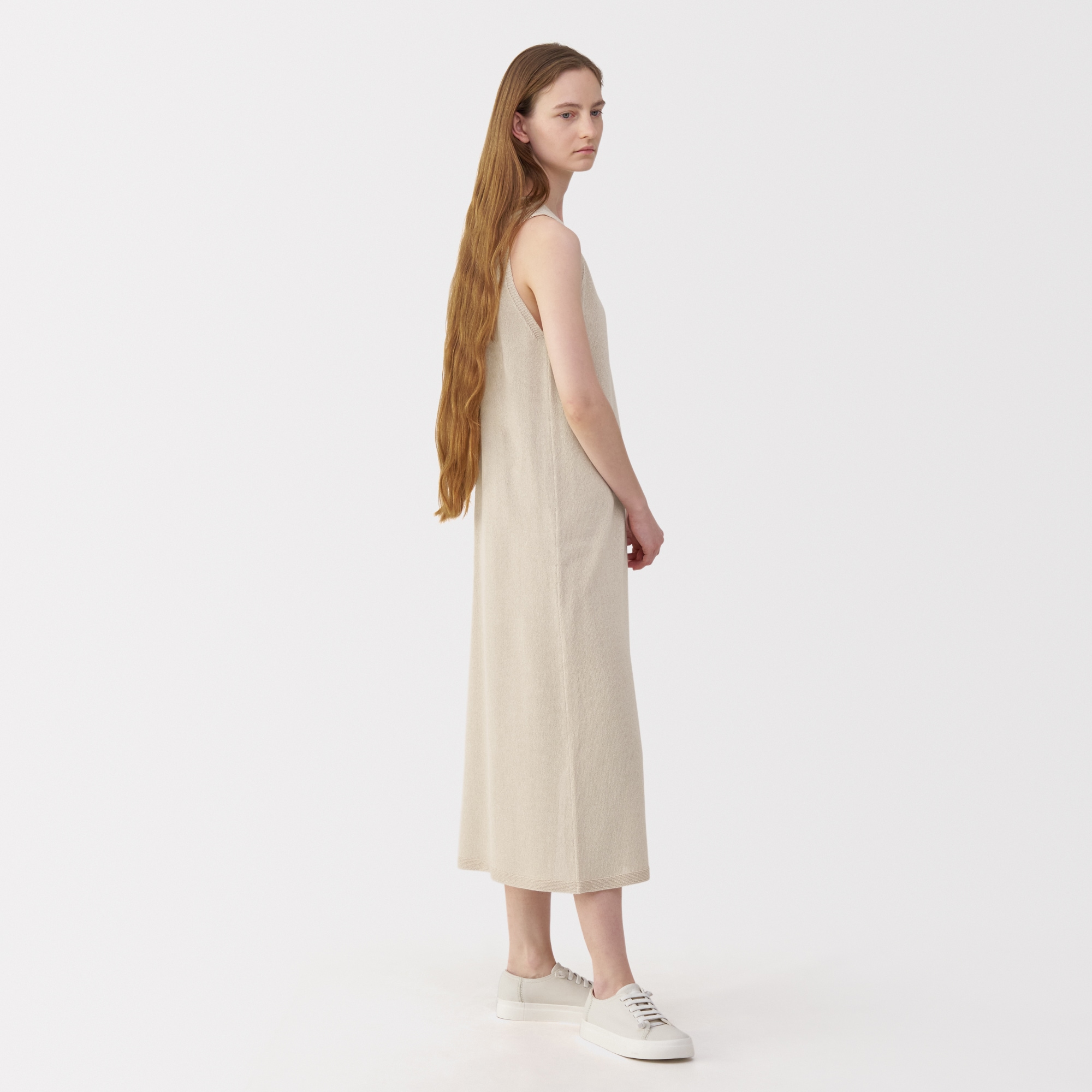 婦人　和紙混ニットノースリーブワンピース