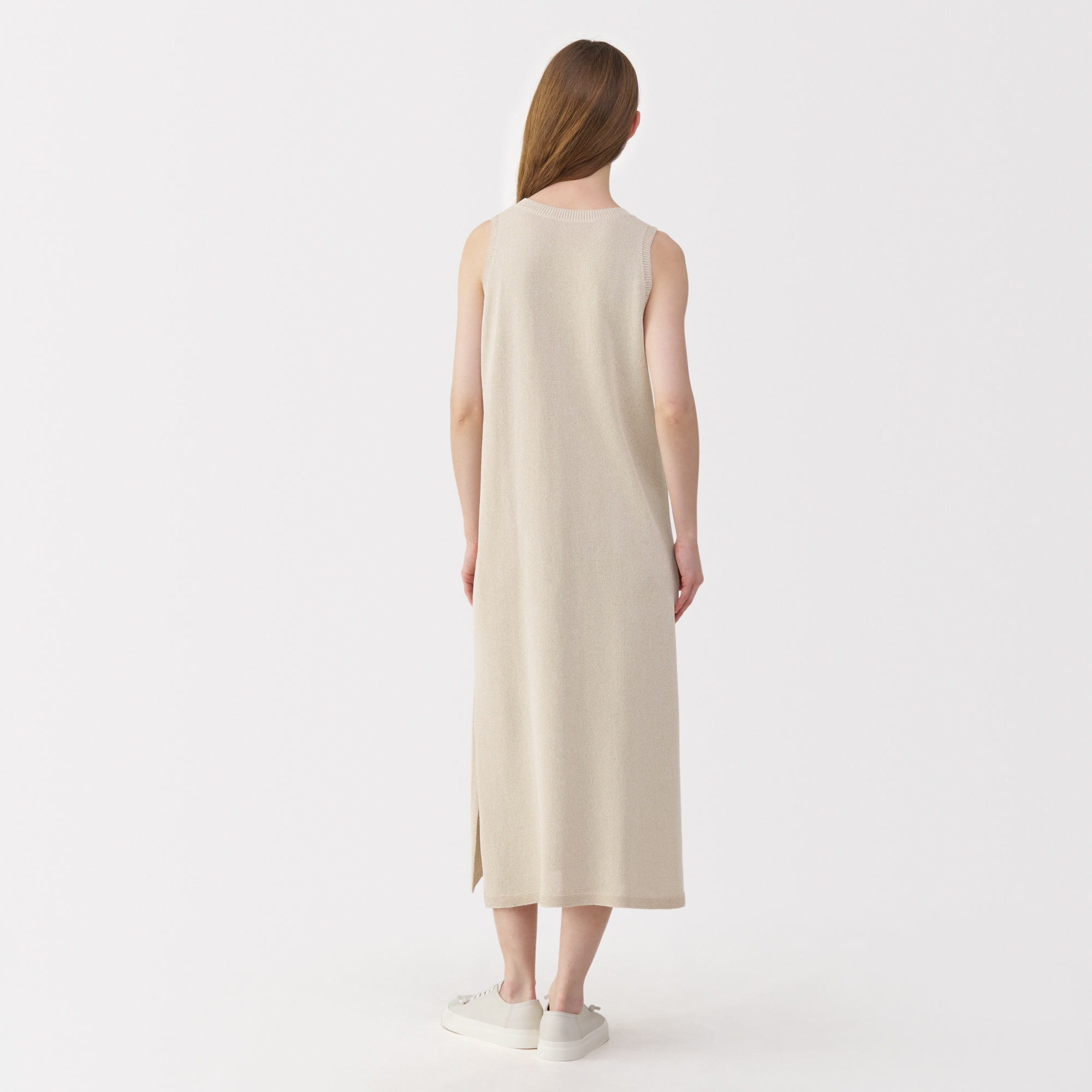 婦人 和紙混ニットノースリーブワンピース | 無印良品