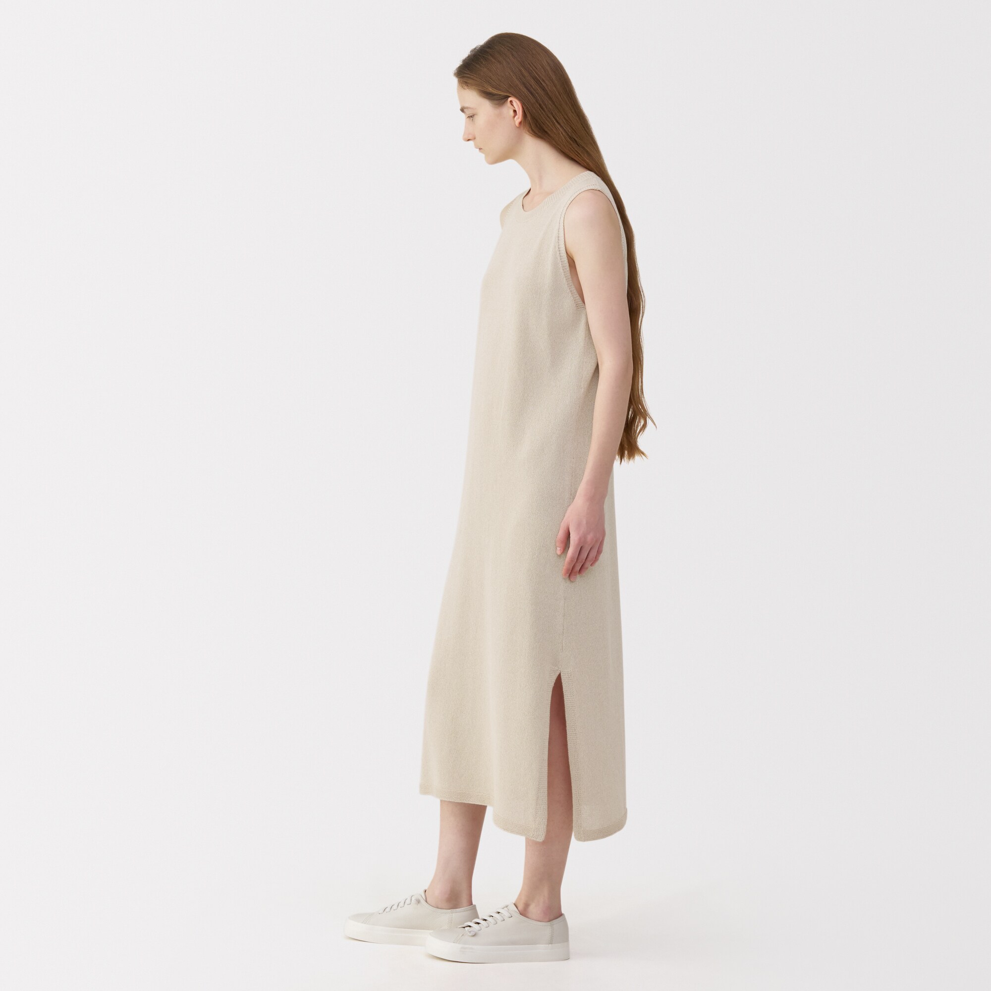 婦人　和紙混ニットノースリーブワンピース