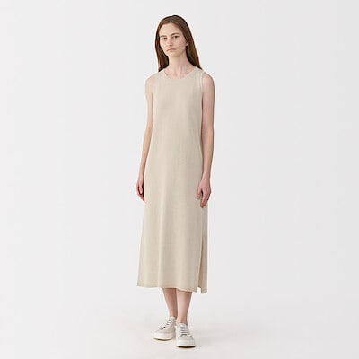 婦人　和紙混ニットノースリーブワンピース