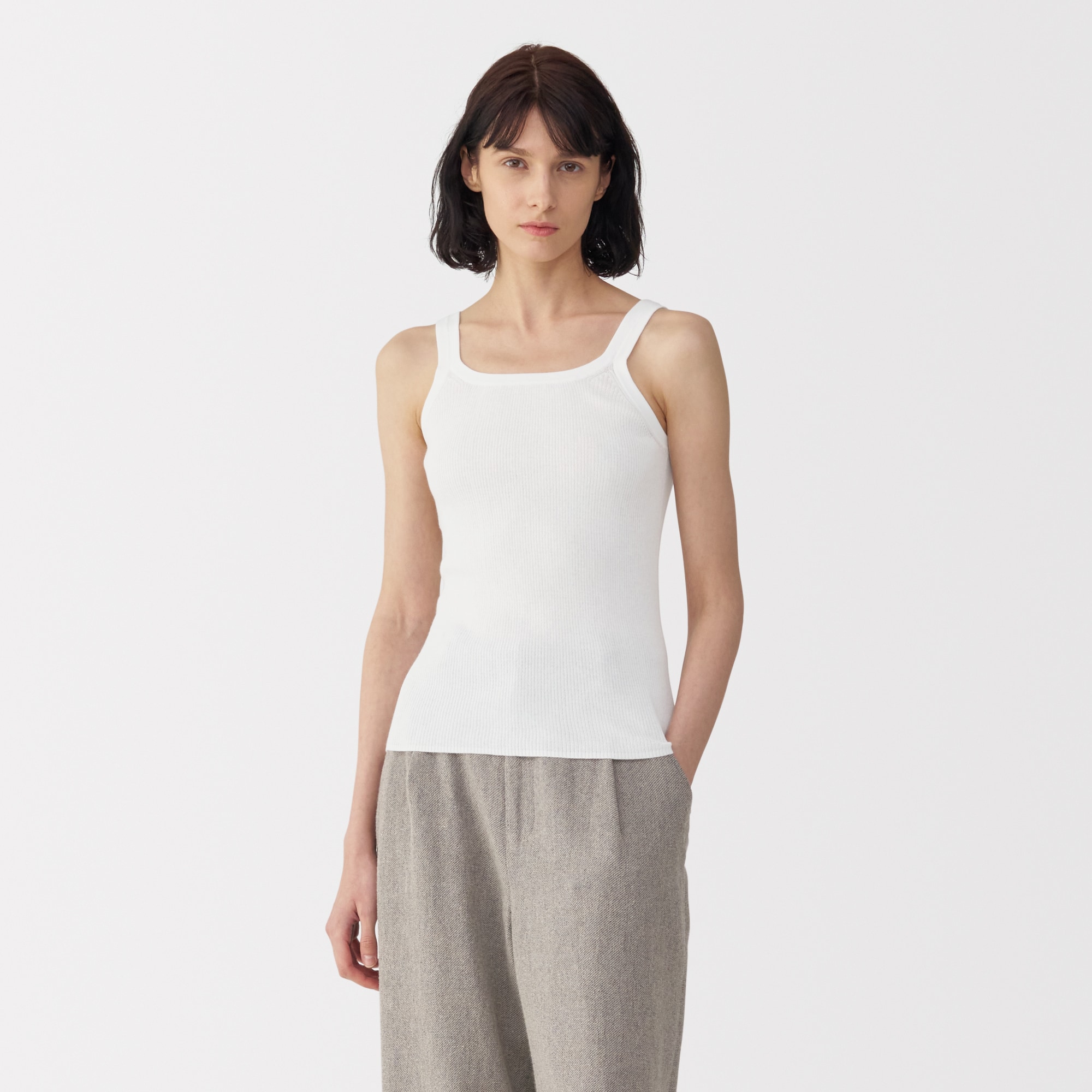 婦人 強撚コットンニットタンクトップ | 無印良品