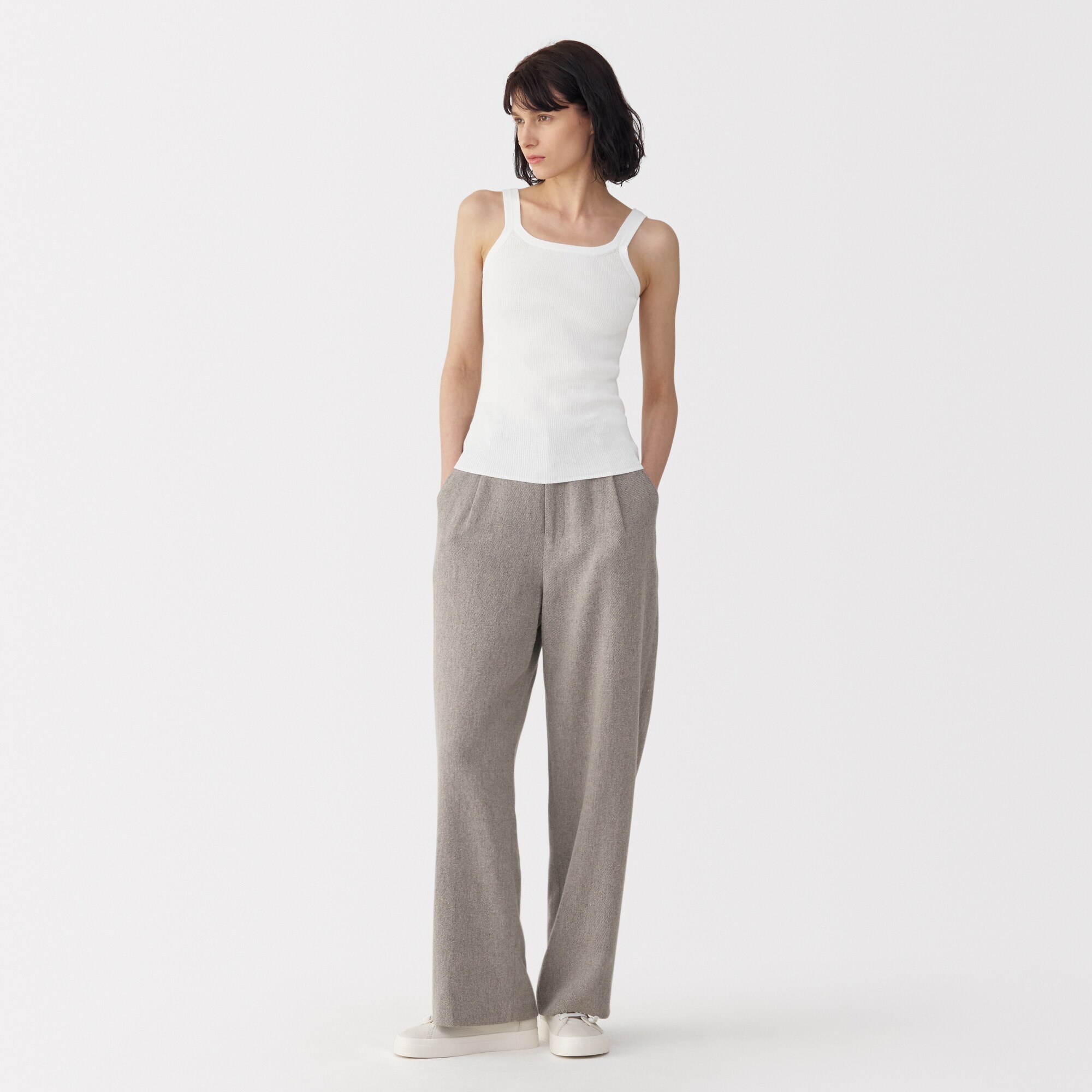 婦人　強撚コットンニットタンクトップ