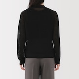 婦人　ヘンプ混メッシュＶネックカーディガン