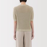 婦人　ヘンプ混メッシュ五分袖セーター