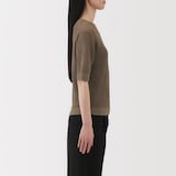 婦人　ヘンプ混メッシュ五分袖セーター