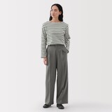 婦人　撥水　タックストレートパンツ