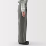 婦人　撥水　タックストレートパンツ