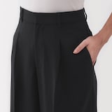 婦人　撥水　タックストレートパンツ