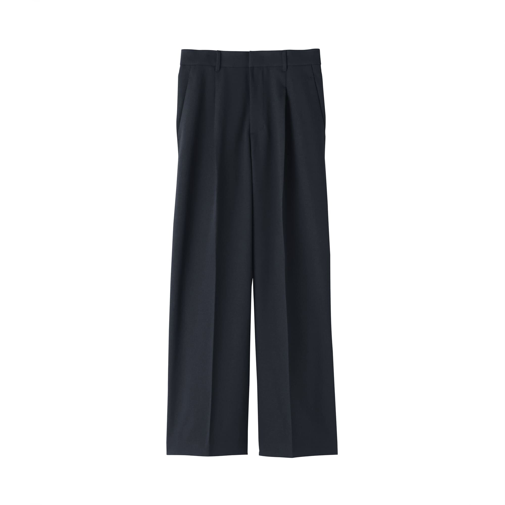 婦人　撥水　タックストレートパンツ