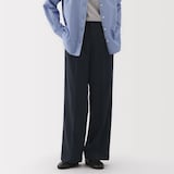 婦人　撥水　タックストレートパンツ