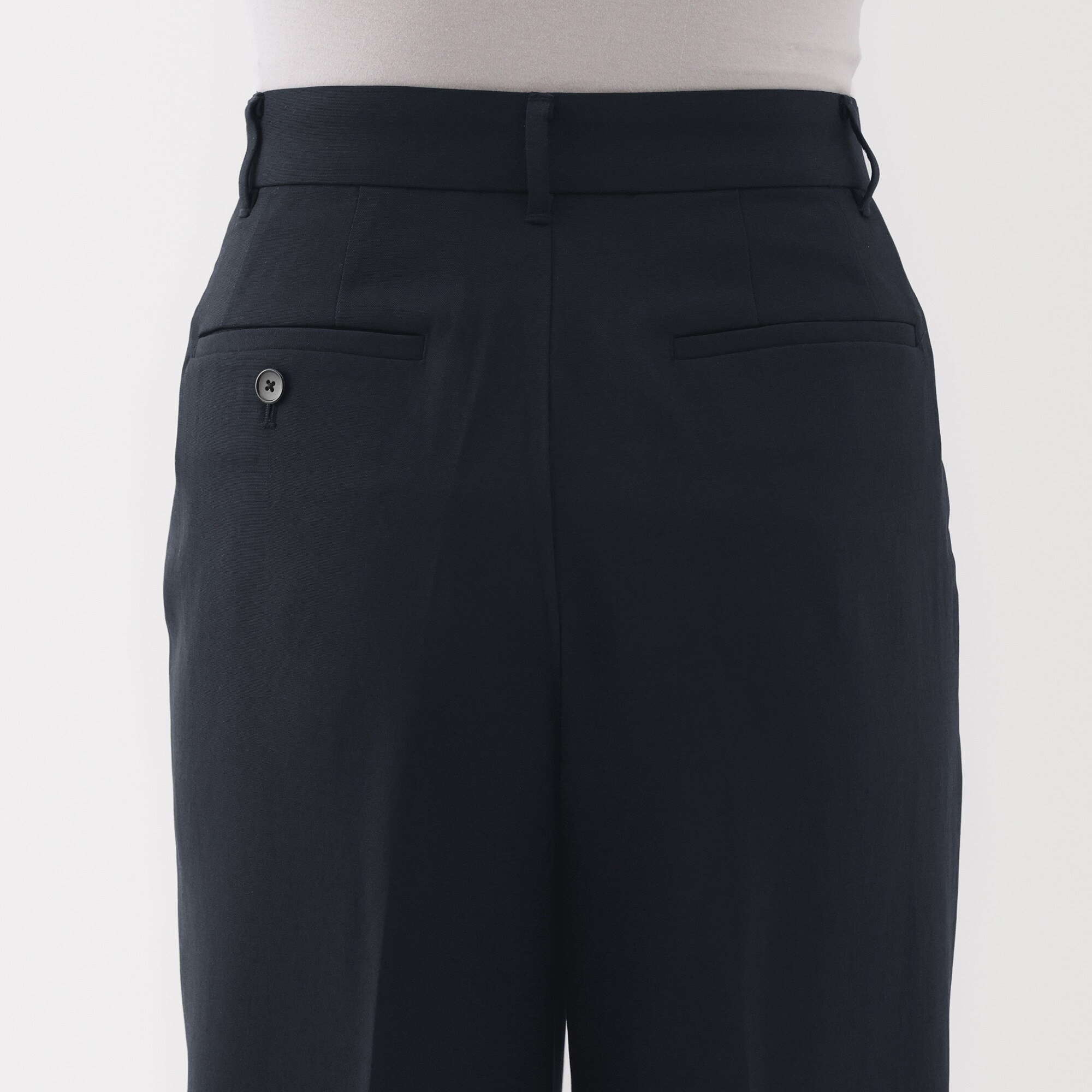 婦人　撥水　タックストレートパンツ