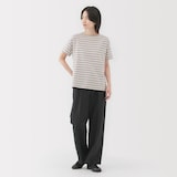 婦人　ボーダーボートネック半袖Ｔシャツ