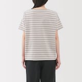 婦人　ボーダーボートネック半袖Ｔシャツ