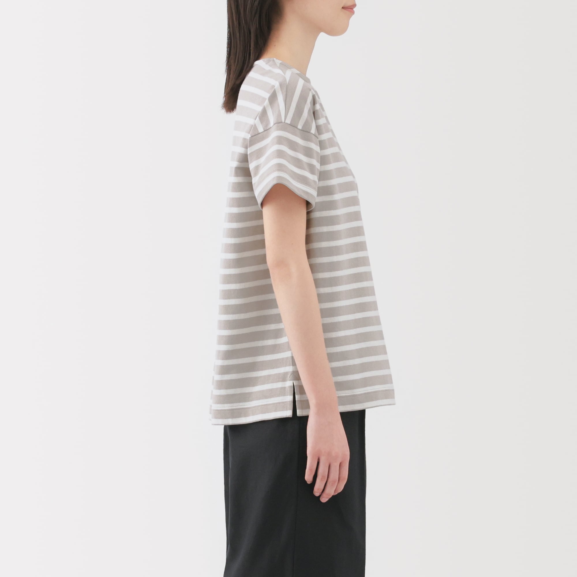 婦人　ボーダーボートネック半袖Ｔシャツ