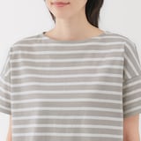 婦人　ボーダーボートネック半袖Ｔシャツ