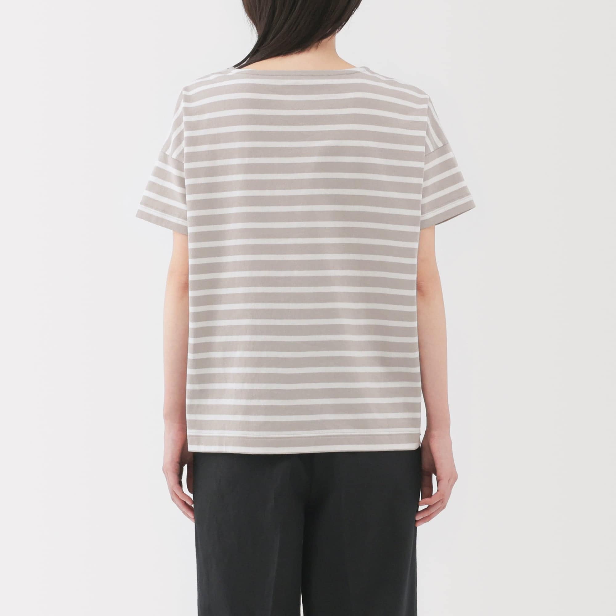 婦人　ボーダーボートネック半袖Ｔシャツ