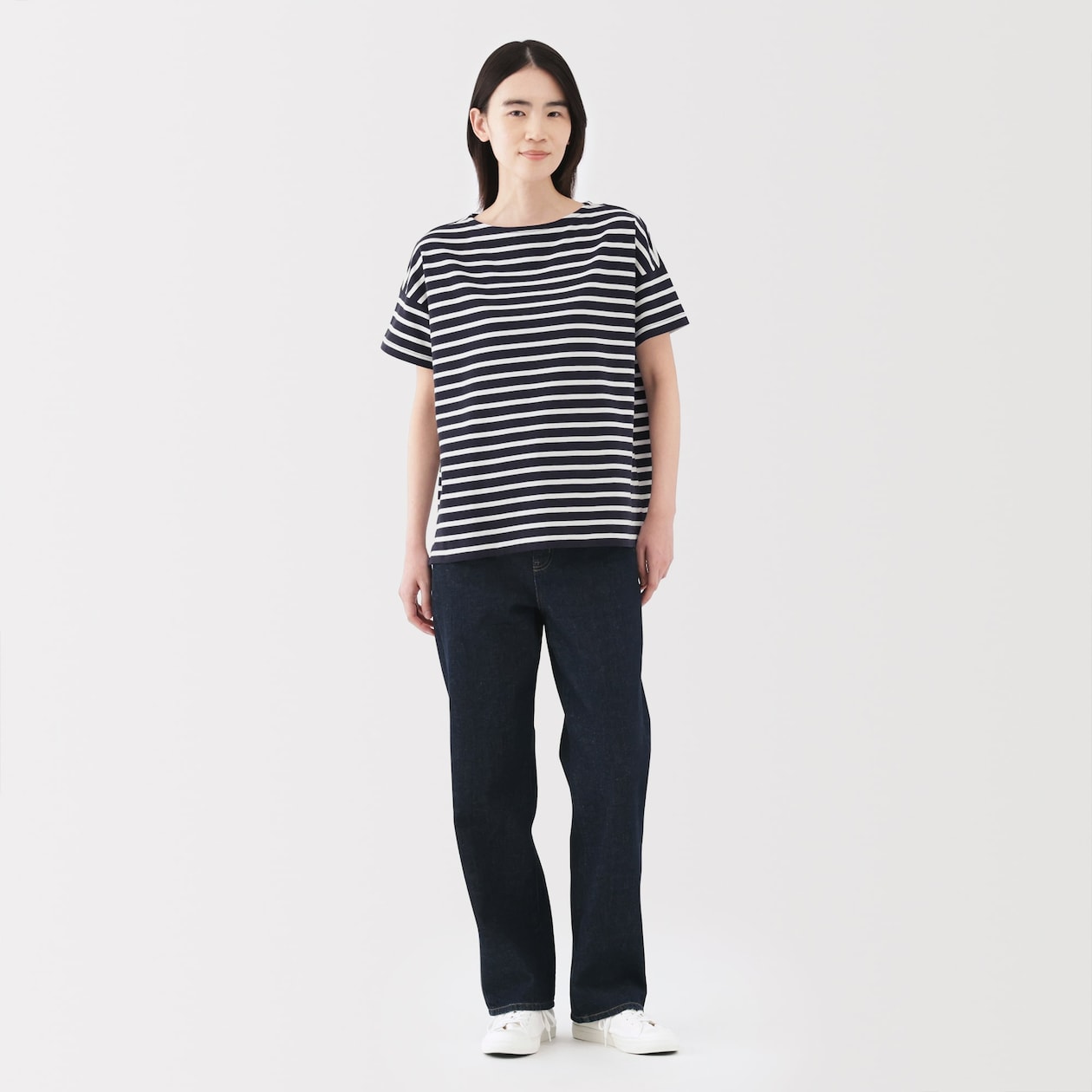 婦人　ボーダーボートネック半袖Ｔシャツ