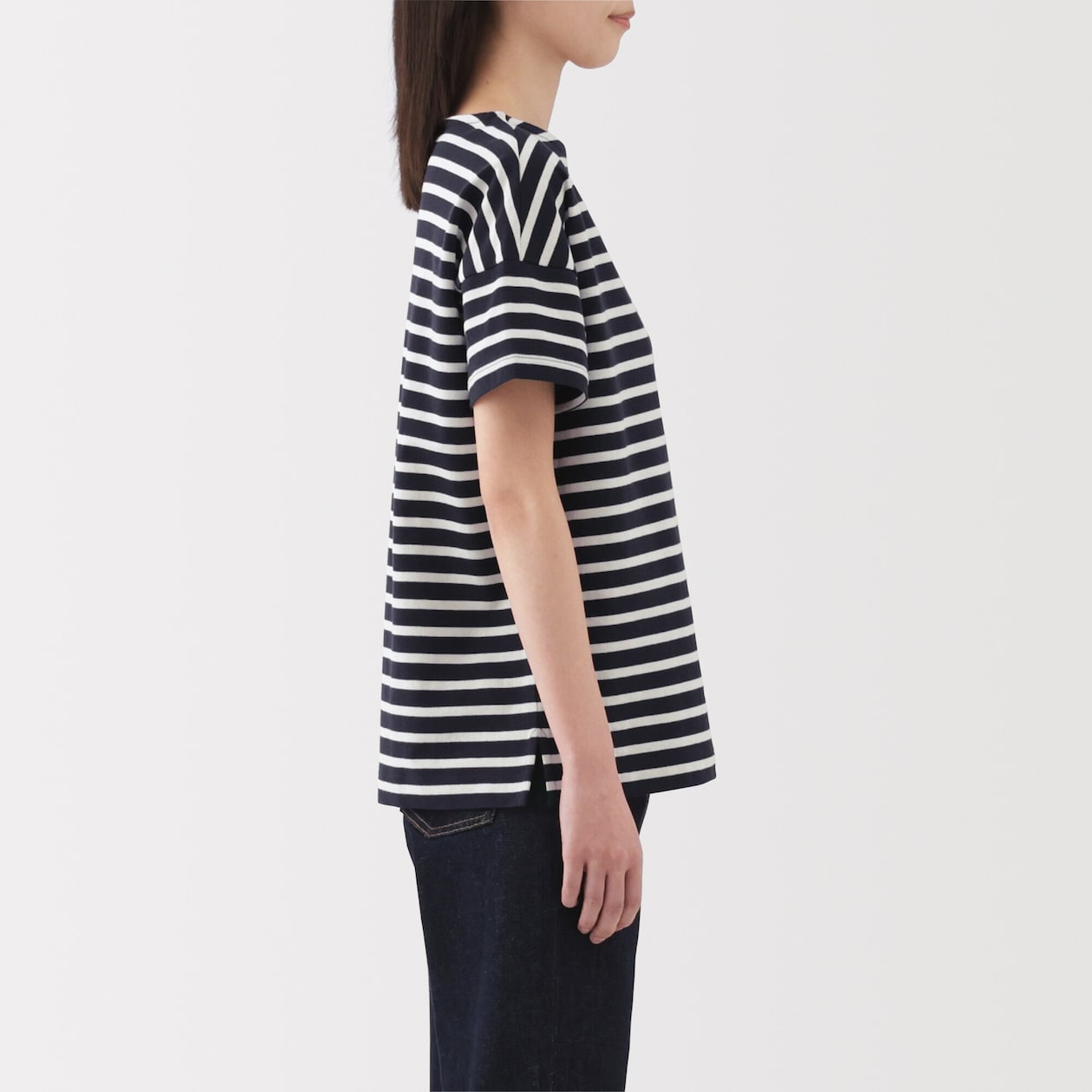 婦人　ボーダーボートネック半袖Ｔシャツ