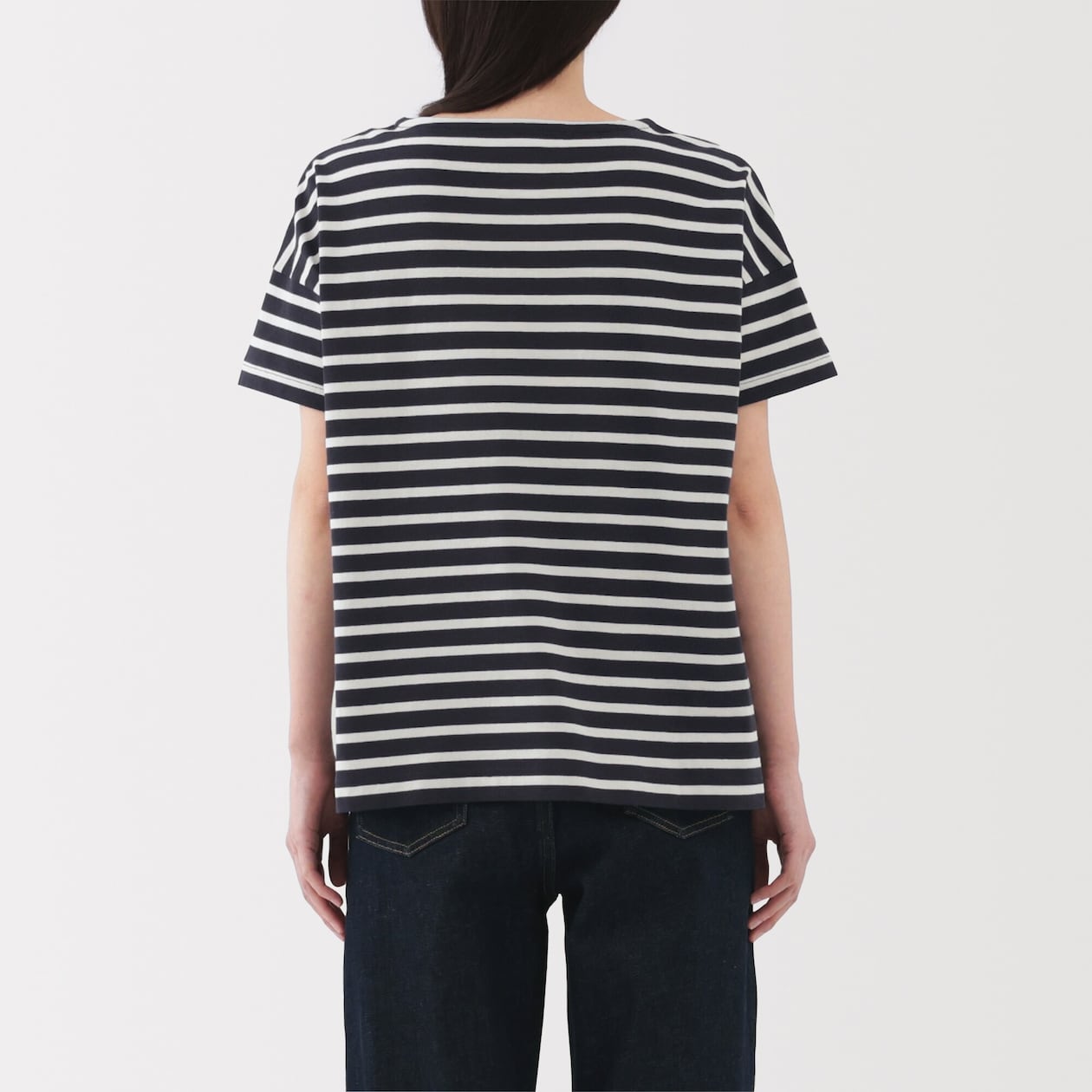 婦人　ボーダーボートネック半袖Ｔシャツ