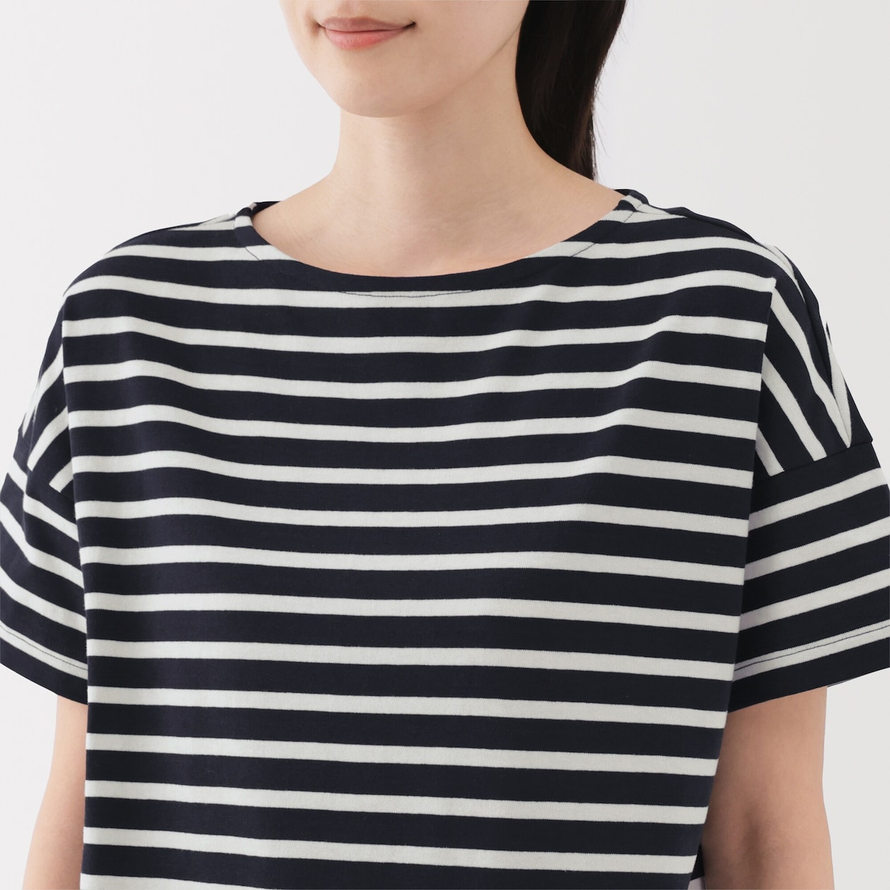 婦人　ボーダーボートネック半袖Ｔシャツ