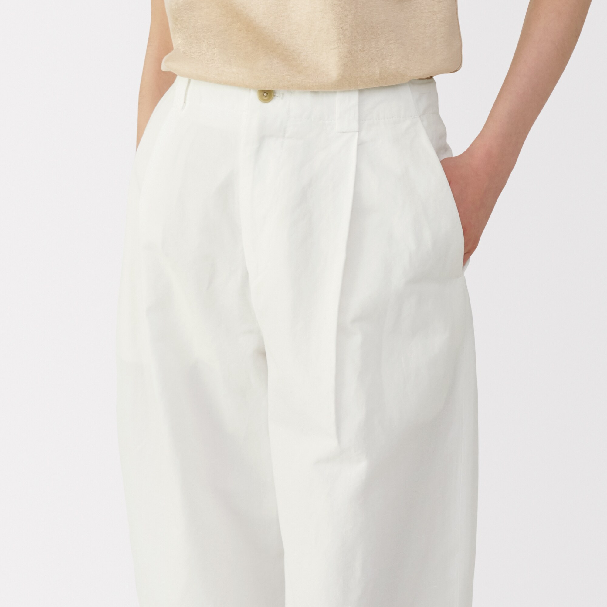 婦人 綿混タックワイドパンツ | 無印良品