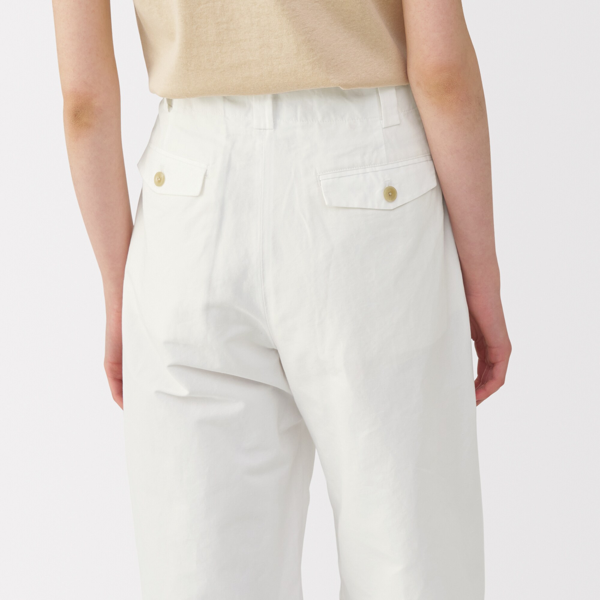 新品・タグ付き＊MUJI Labo 綿混タックワイドパンツ 64 - メルカリ