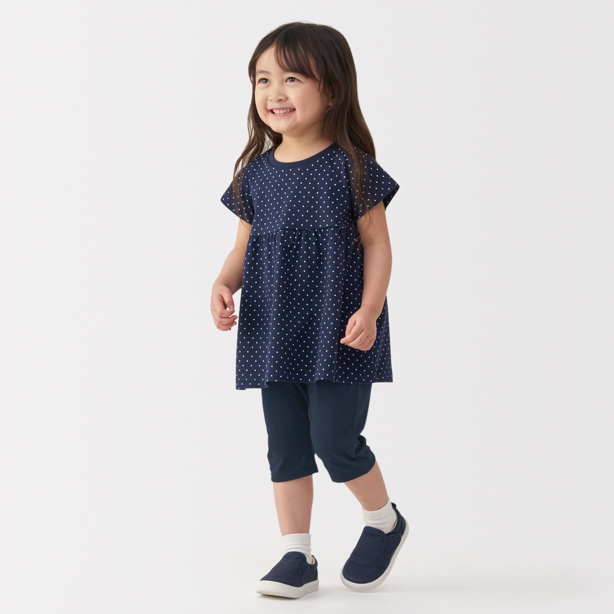 ベビー　おなかすっぽり　七分丈サルエルパンツ