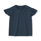 キッズ　天竺編みフリルスリーブＴシャツ