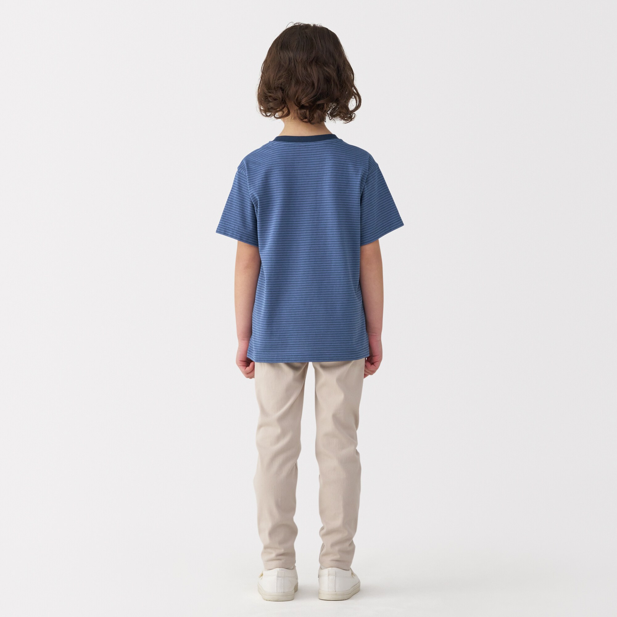 キッズ　天竺編みクルーネック半袖Ｔシャツ　ボーダー