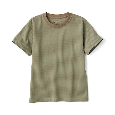 キッズ　天竺編みクルーネック半袖Ｔシャツ　ボーダー