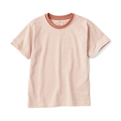 キッズ　天竺編みクルーネック半袖Ｔシャツ　ボーダー
