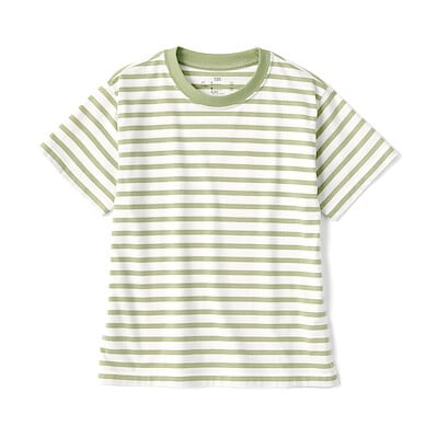 キッズ　天竺編みクルーネック半袖Ｔシャツ　ボーダー