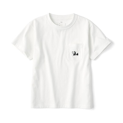 キッズ　天竺編み刺繍入りポケット半袖Ｔシャツ