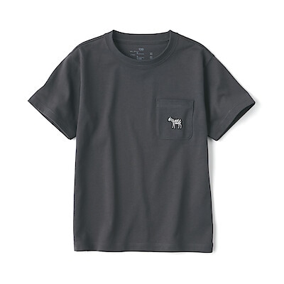 キッズ　天竺編み刺繍入りポケット半袖Ｔシャツ