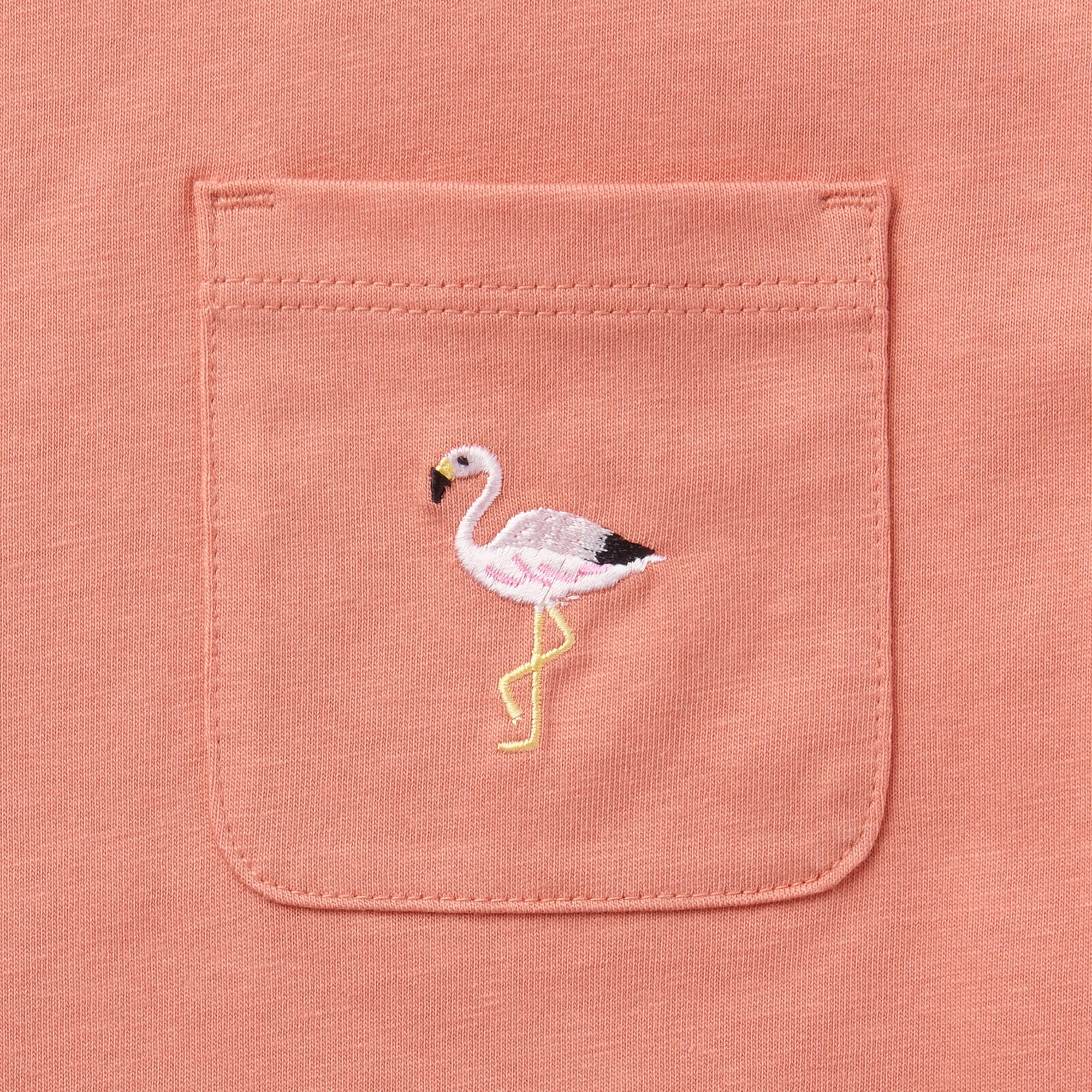 キッズ　天竺編み刺繍入りポケット半袖Ｔシャツ