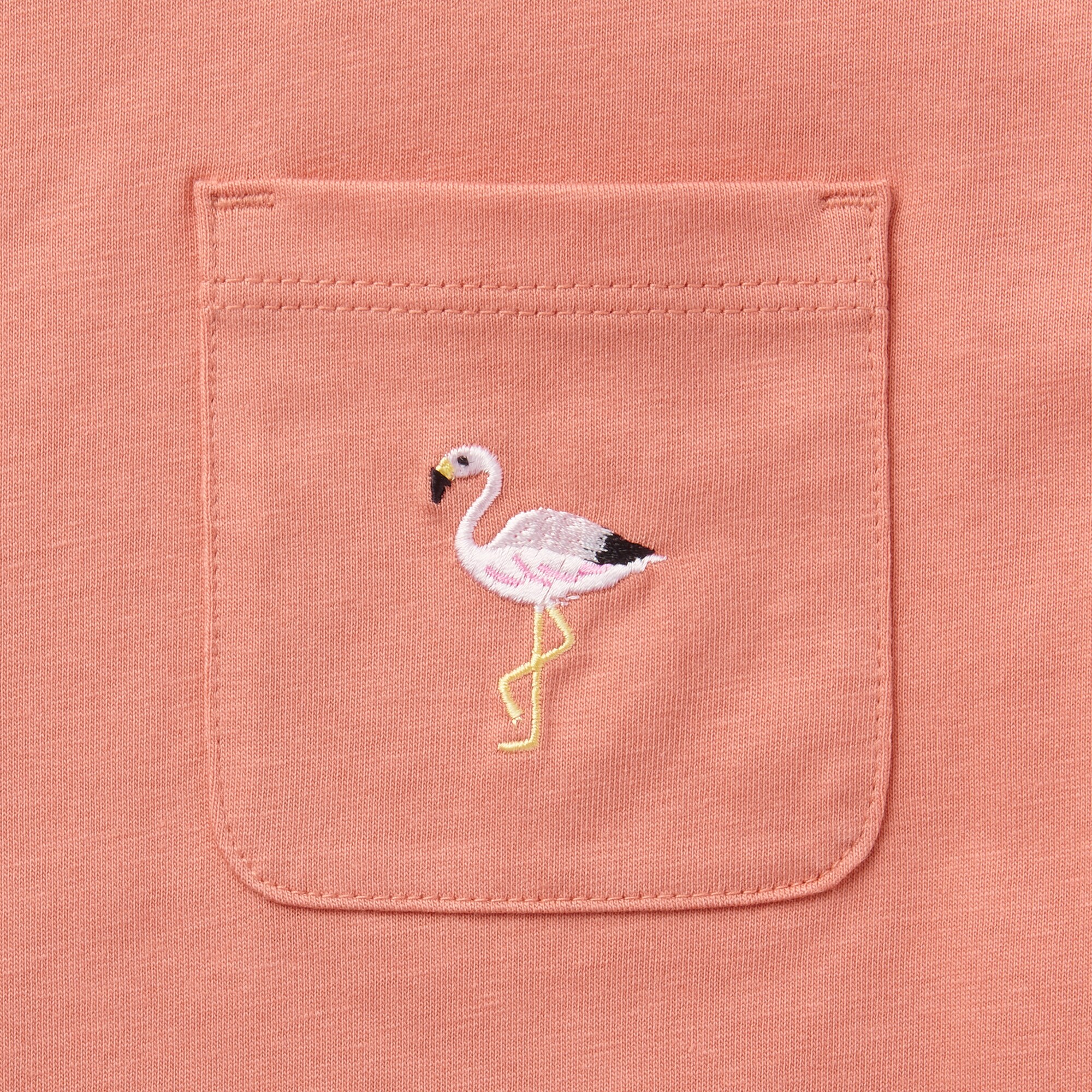 キッズ　天竺編み刺繍入りポケット半袖Ｔシャツ