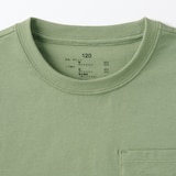 キッズ　天竺編み刺繍入りポケット半袖Ｔシャツ