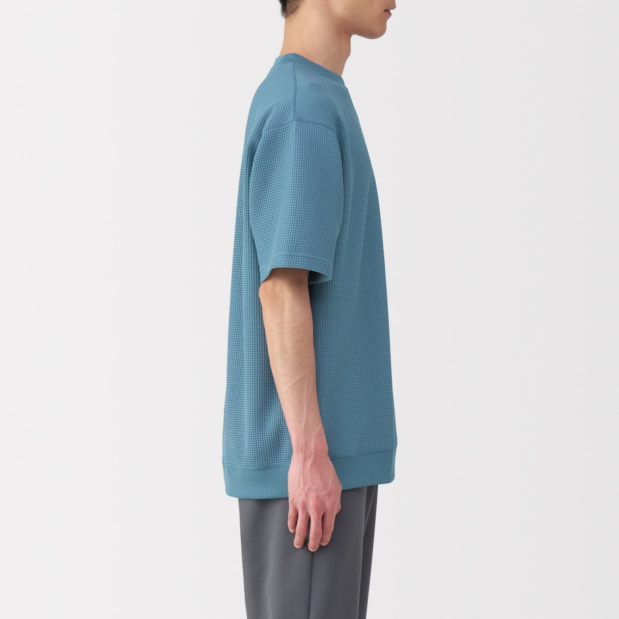 紳士　ＵＶカット乾きやすいワッフルクルーネック半袖Ｔシャツ