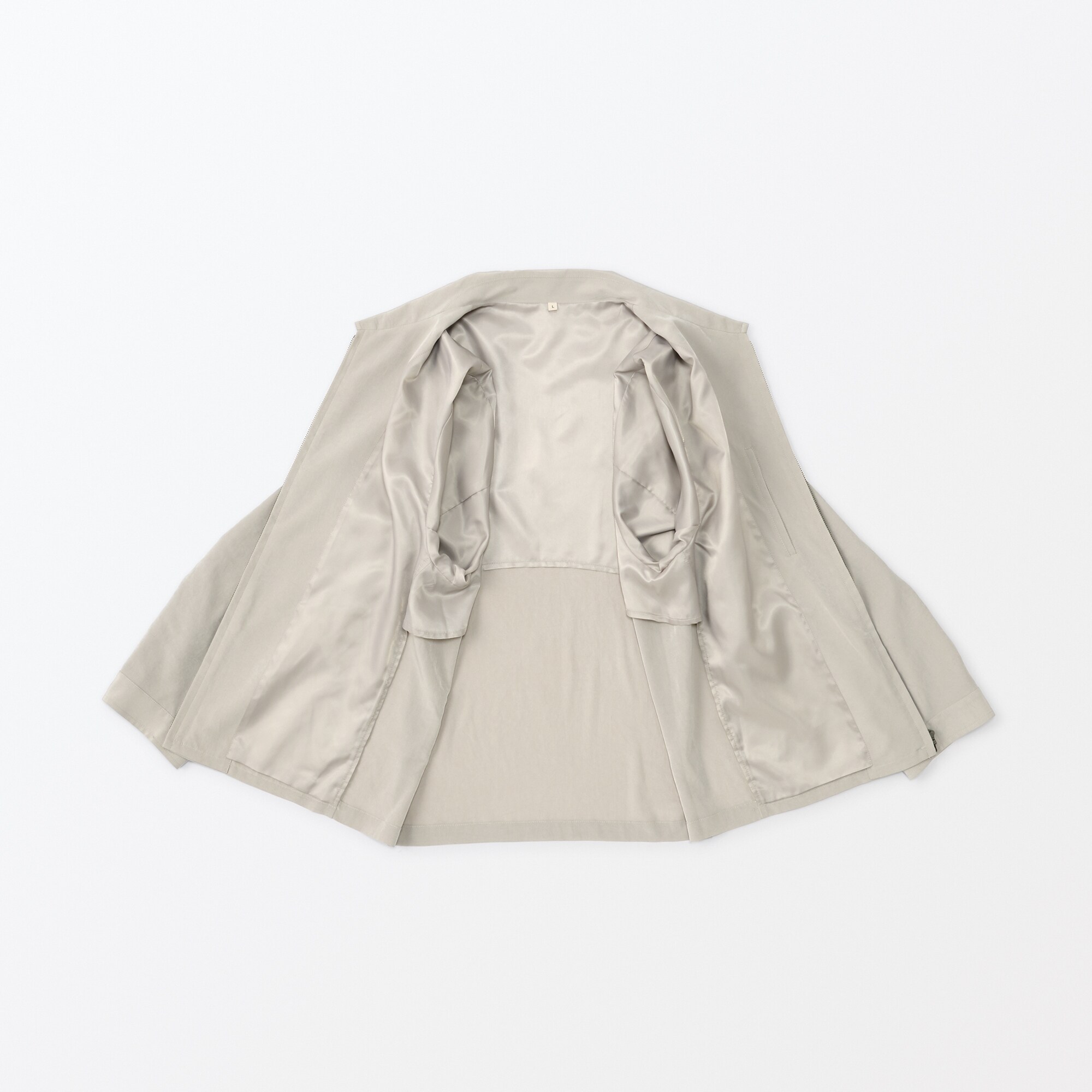 Muji Labo トリアセテート混ジップアップブルゾンSライトベージュ 紳士 トリアセテート混ジップアップブルゾン | 無印良品