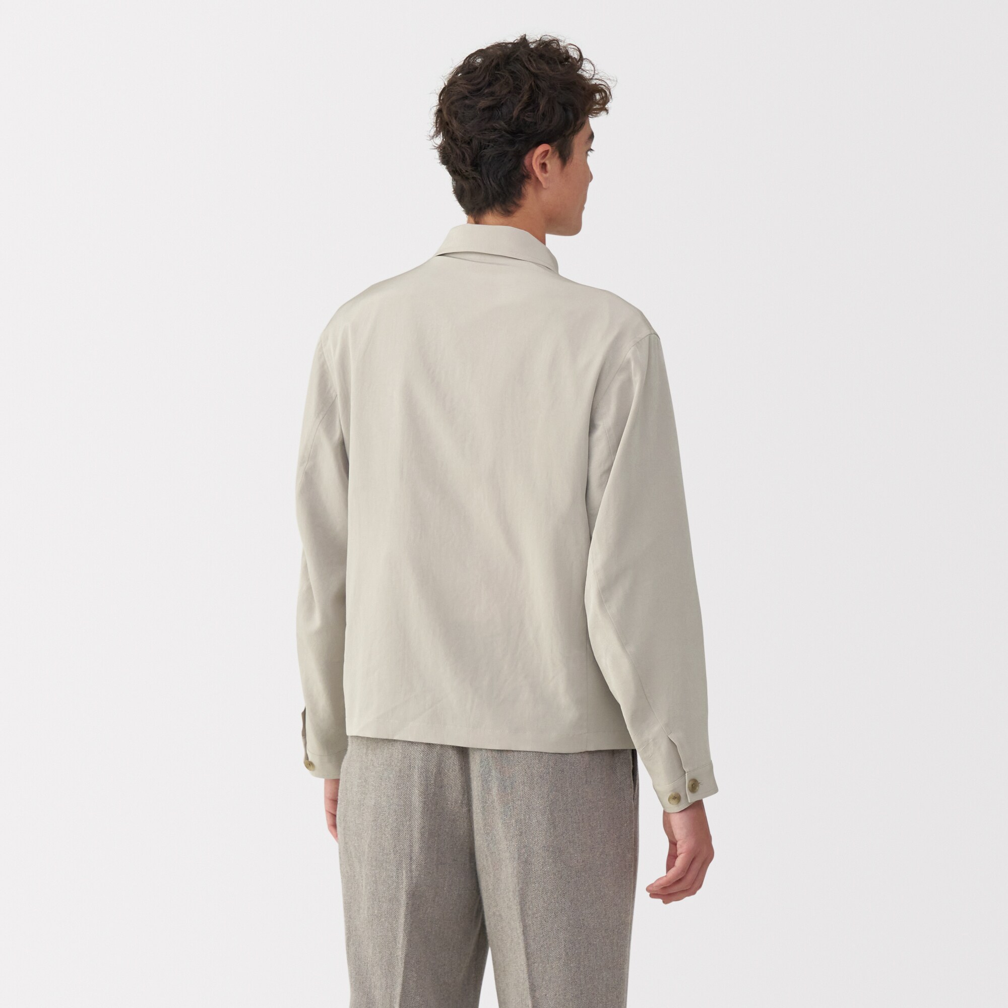 MUJI LABO トリアセテート混ジップアップブルゾン Lサイズ 紳士 トリアセテート混ジップアップブルゾン | 無印良品