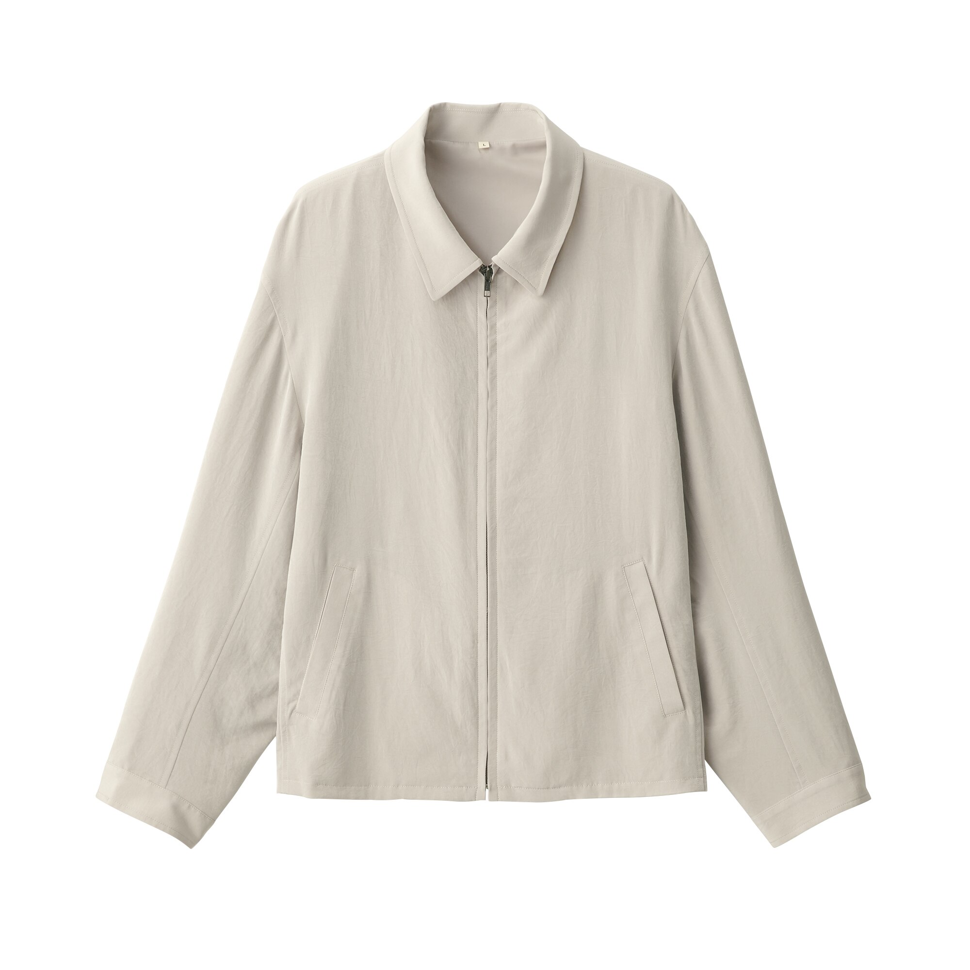 Muji Labo トリアセテート混ジップアップブルゾンSライトベージュ 紳士 トリアセテート混ジップアップブルゾン | 無印良品