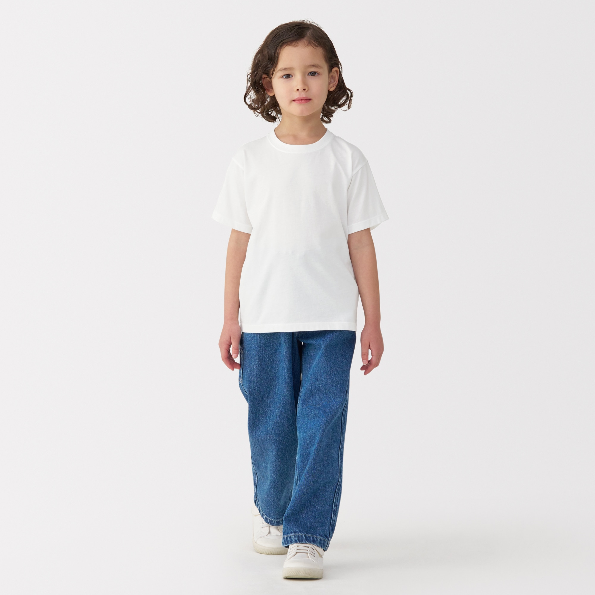 キッズ　天竺編みクルーネック半袖Ｔシャツ　無地