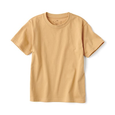 キッズ　天竺編みクルーネック半袖Ｔシャツ　無地