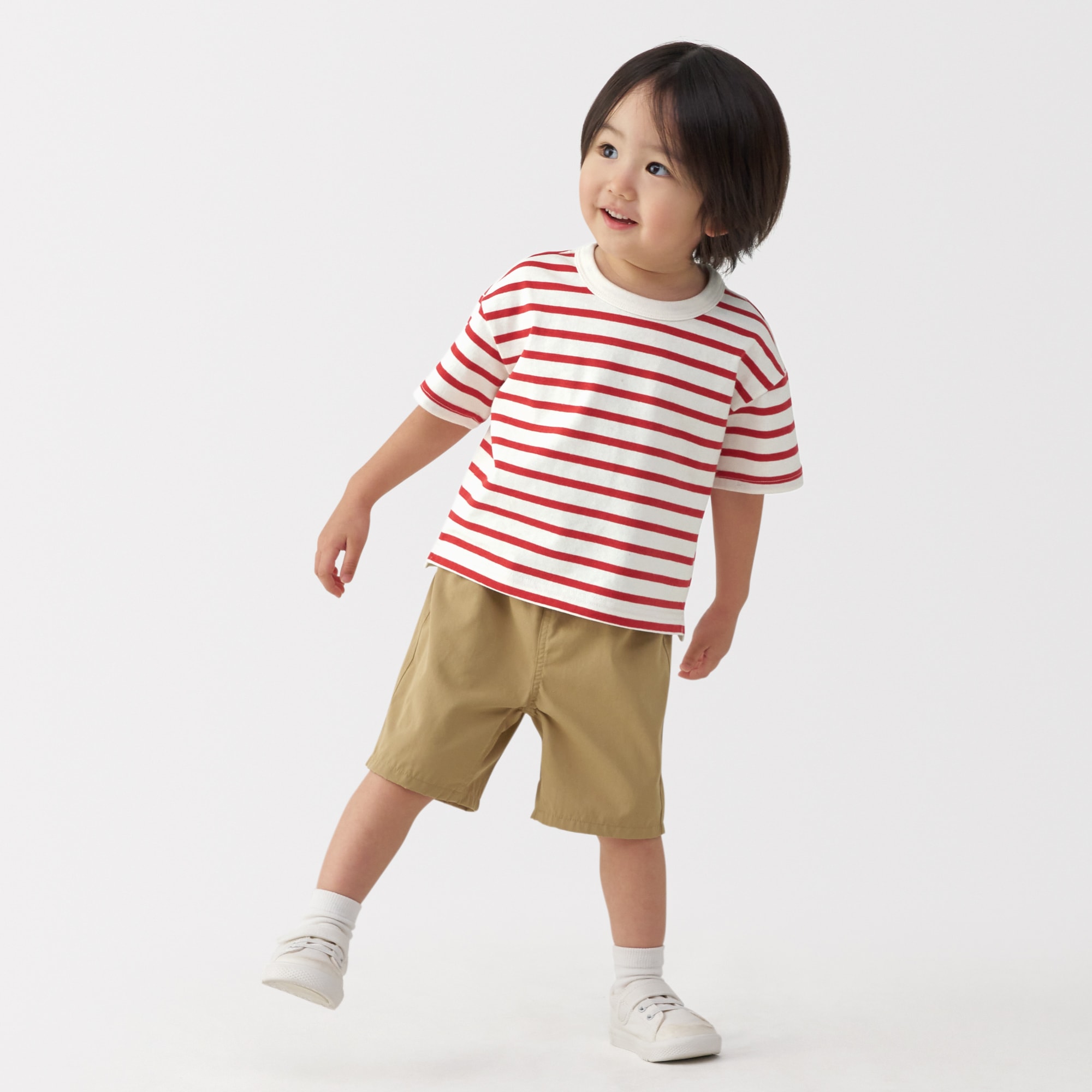 ベビー　あたまするっと　太番手クルーネック半袖Ｔシャツ