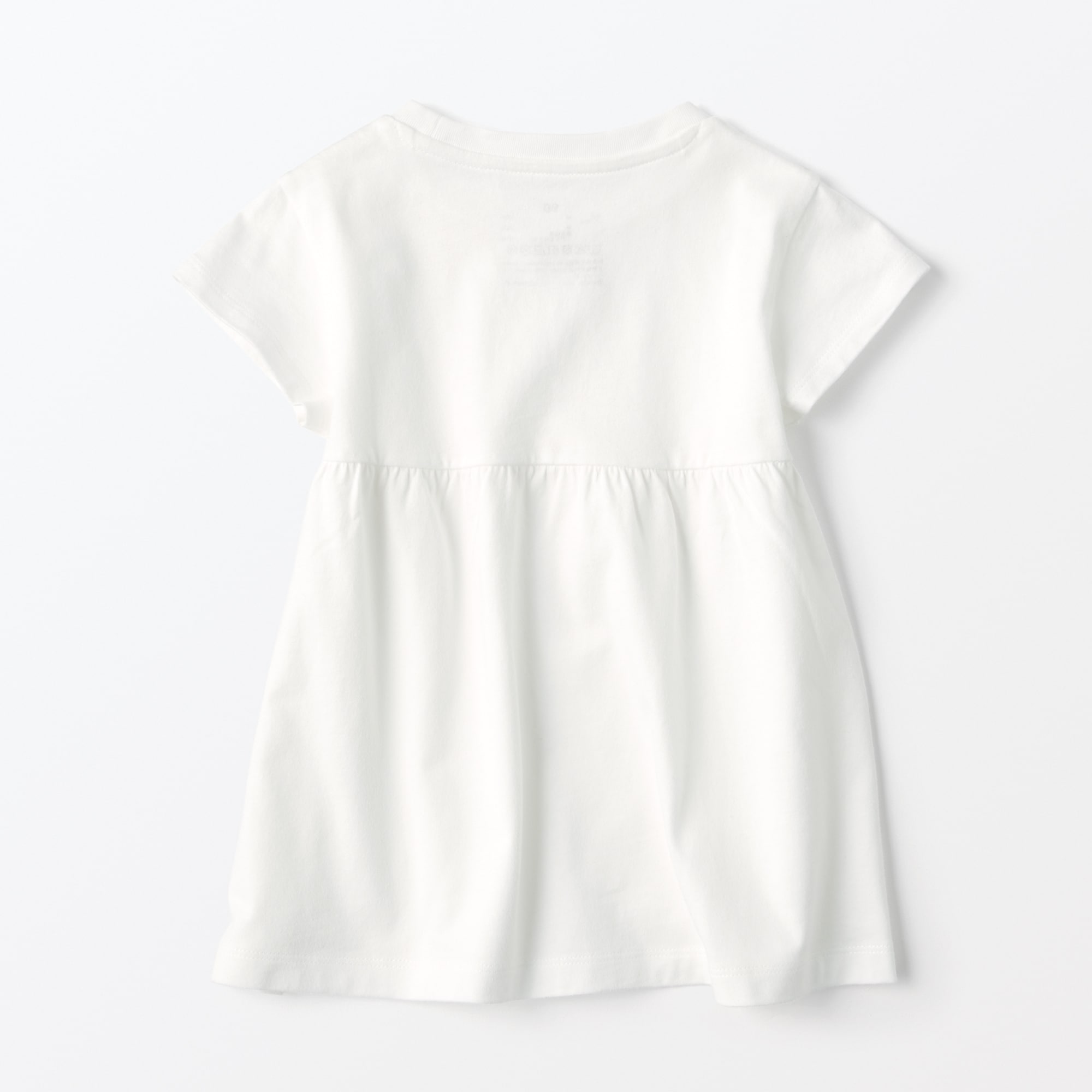 ベビー　あたまするっと　天竺編みクルーネック半袖チュニック