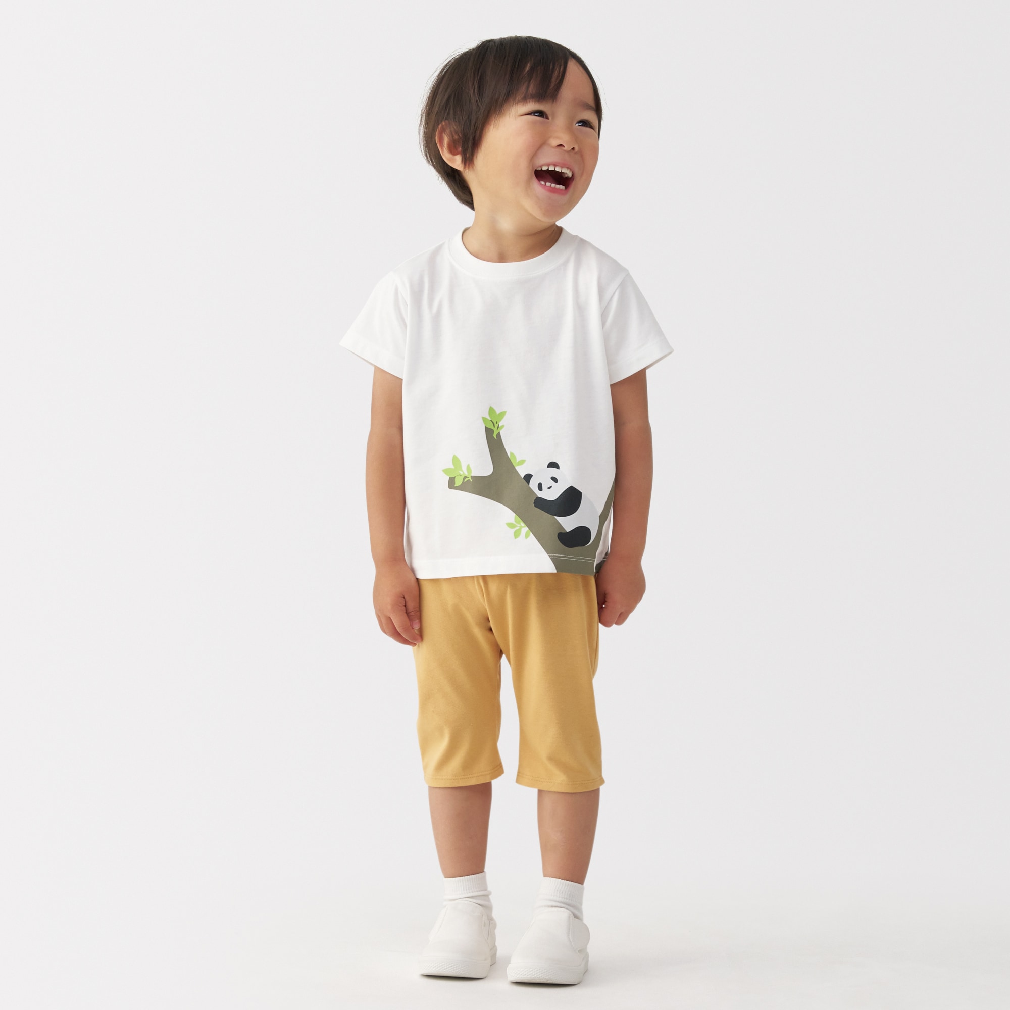 ベビー　あたまするっと　天竺編みプリント半袖Ｔシャツ