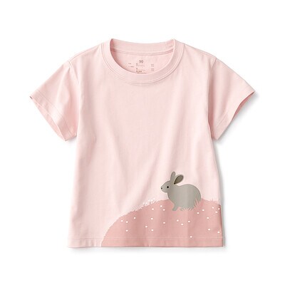 ベビー　あたまするっと　天竺編みプリント半袖Ｔシャツ