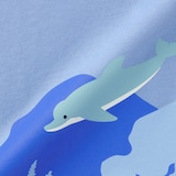 ベビー　あたまするっと　天竺編みプリント半袖Ｔシャツ