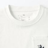 ベビー　あたまするっと　天竺編み刺繍入りポケット半袖Ｔシャツ