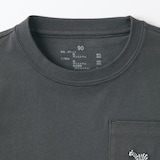 ベビー　あたまするっと　天竺編み刺繍入りポケット半袖Ｔシャツ